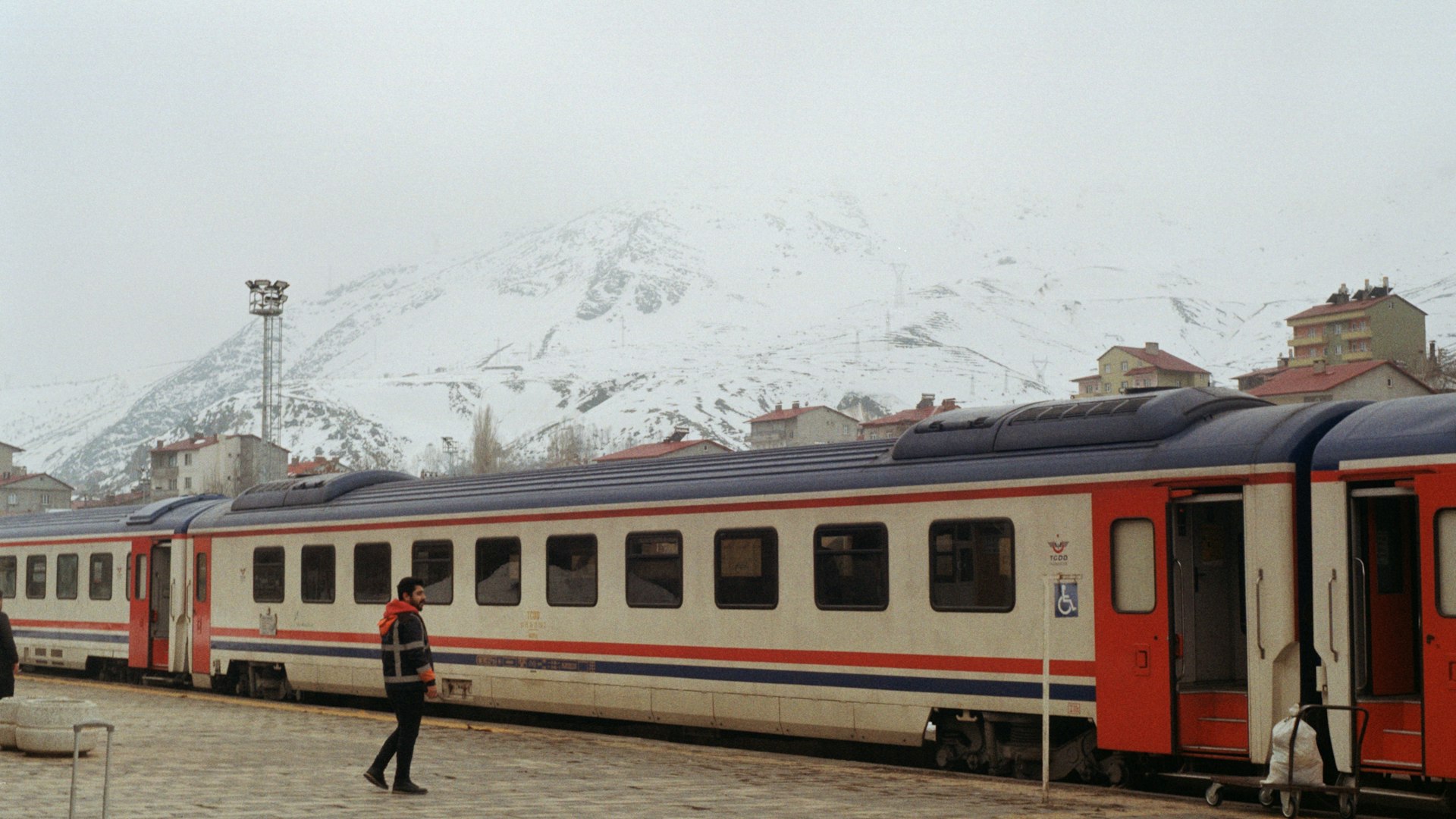 Modern Turkish intercity bus on a scenic mountain highway